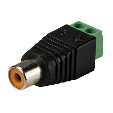 Connector - RCA female - Output +/ of 2 terminals - 36 mm (D) - 13 mm (W) - 7 g