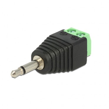 Connector - Jack 3.5 mm Mono - Output +/ of 2 terminals -  41 mm (D) - 14 mm (W) - 5 g