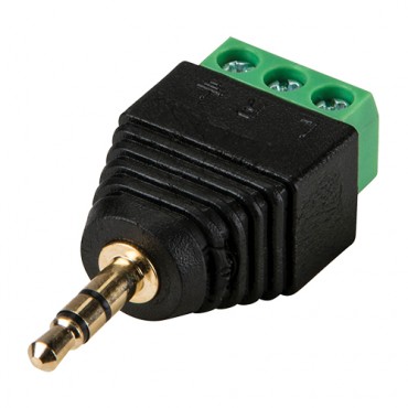 Connector -  Jack 3.5 mm Stereo - Output +/ of 2 terminals - 42 mm (D) - 18 mm (W) - 4 g