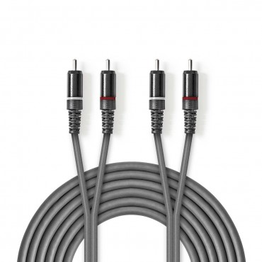 COTH24200GY: Stereo audio cable | 2x RCA male - 2x RCA male | 1.5 m | Grey