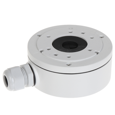 Connection box - For bullet and dome cameras - Wall or ceiling installation - Suitable for outdoor use - White colour - Cable pass