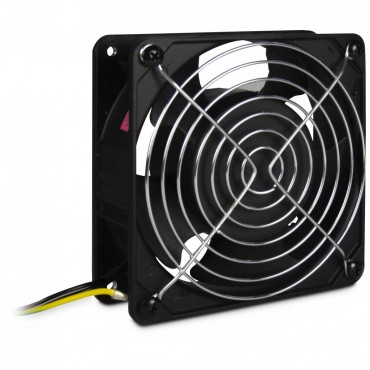 120x120mm fan for installation in server and wall-mounted racks with 230V connection in colour RAL 9005.
