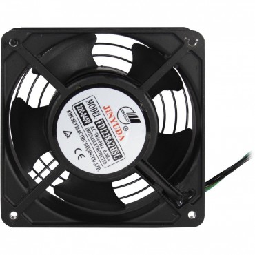 120x120mm fan for installation in server and wall-mounted racks with 230V connection in colour RAL 9005.