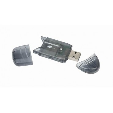 USB mini card reader/writer - USB 2.0 - Supports all SD, MMC and RS-MMC cards 