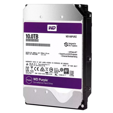 Hard Disk Drive - Capacity 10 TB - SATA interface 6 GB/s - Model WD100PURX-78 - Especially for Video Recorders