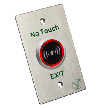 ISK841D: Contactless exit button - Infrared sensor with LED indicator - Tested 500.000 uses - NO/NC/COM - Detection range 0,1-10 cm - Stainless steel construction