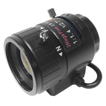 LN02-12DC-3MP : Lens with CS thread, Quality 3.0 Mpix, AutoIris Direct Drive (DC), Varifocal: 2.7 to 12 mm, 1/2.7" | F1.6, IR correction
