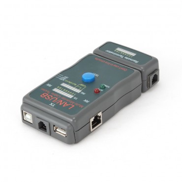 Cable tester for RJ11, RJ45 & USB