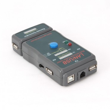 Cable tester for RJ11, RJ45 & USB