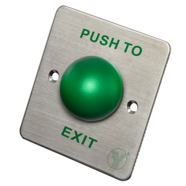 PBK-818B: Hemispherical door release button - Double function: NO/NC/COM - Flush or Surface mount with MBB-811C-M - Size 86x86x40.1 mm - Professional use - Stainless steel construction