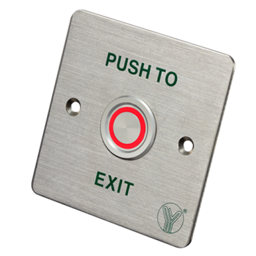 PBS-820C: Door release button - Piezoelectric - Contacts NO / COM - Flush or Surface mount with MBB-811C-M - Size 86x86x20 mm - Stainless steel construction
