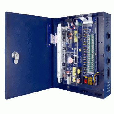PD-250-18: Power supply distribution box - 1 AC input 110 V ~ 220 V - 18 outputs - Resettable fuse protection - Output voltage 12 V / 250 W - Metal housing