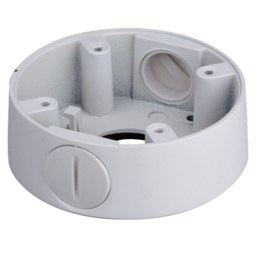 Connection box - For dome cameras - Suitable for outdoor use - Wall or ceiling installation - White colour - Cable pass
