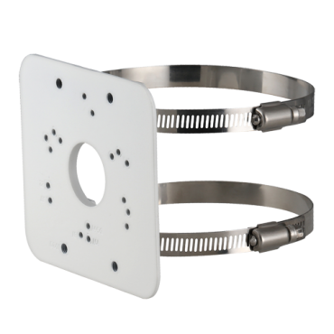 Pole mount bracket - For bullet and dome cameras - Diameter range 80~150 mm - Valid for exterior use - White colour - Cable pass
