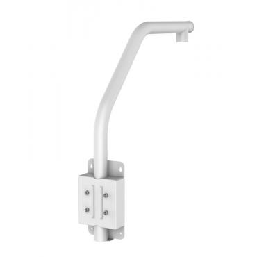 Swan-neck support for speed domes - Suitable for outdoor use - Cornice installation  White color - Cable pass