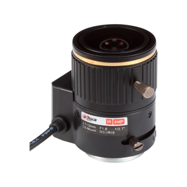 Lens with CS thread - Quality 6.0 Mpix - AutoIris Direct Drive (DC) - Varifocal: 2.7 to 12 mm - 1/2.7" / F1.6 - IR correction