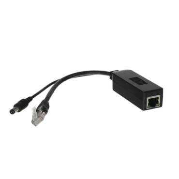 PoE-splitter - Voor IP-camera's zonder PoE - RJ45-ingang (PoE) - RJ45-uitgang en jack - Max. Vermogen 25 W / DC 12 V - PoE IEEE802.3af / PoE IEEE802.3at