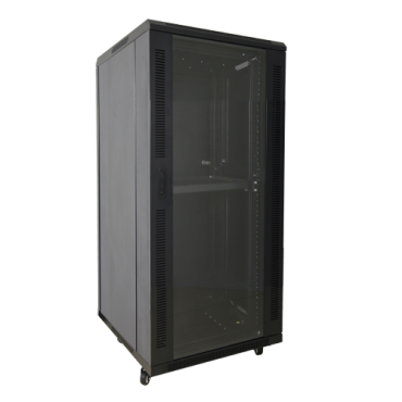 Rack floor cabinet - Up to 18U rack of 19" - Up to 800 kg load - With ventilation and cable passage - 2 fans and 2 trays included - Multiple connector of 6 power points included