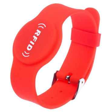 Proximity bracelet - Identification by radio-frequency - Passive RFID EM | maximum security - Frequency 125 KHz - Red - Adjustable strap