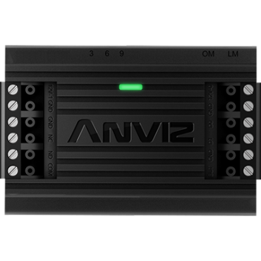 Independent ANVIZ controller, For standalone installations, Wiegand and pushbutton inputs, Output relay NO/NC, Direct control of locks, Power supply DC 12 V