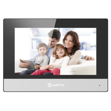 Video Intercom Monitor - 7" TFT Screen - Bidirectional audio - 2 wires, WiFi, SIP - MicroSD card slot up to 32GB - Surface mounting