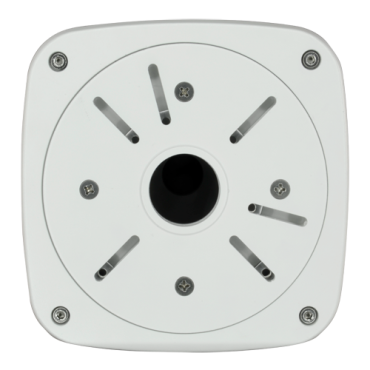 Connection box - For bullet or dome cameras - Suitable for outdoor use - Wall or ceiling installation - White colour - Cable access & universal fitting