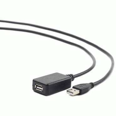 Actieve USB 2.0-verlengkabel, 5 m, zwart