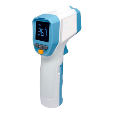  Infrarood precisiethermometer - Nauwkeurigheid ± 0,3 ° C - Meetbereik 32 ° C ~ 43 ° C - Onmiddellijke en contactloze meting - Reactietijd 250 ms - Hoge temperatuur LED en geluidsalarm