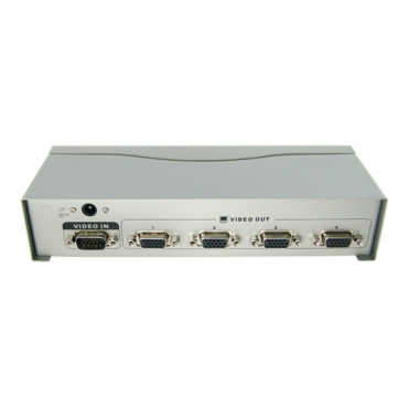 Multiplier by 4 of the video signal - 1 VGA input - 4 VGA outputs - It allows to distribute the signal to up to 4 monitors - VGA, SVGA, XGA, Multisync