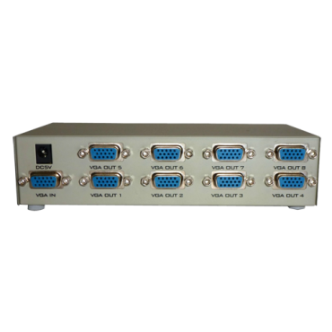 Multiplier by 8 of the video signal - 1 VGA input - 8 VGA outputs - It allows to distribute the signal to up to 8 monitors - VGA, SVGA, XGA, Multisync