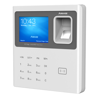 ANVIZ Time & Attendance Terminal - Fingerprints, Mifare cards and keyboard - 3000 recordings / 100000 records - TCP/IP, USB Flash - 8 Time & Attendance control modes - Free CrossChex cloud software