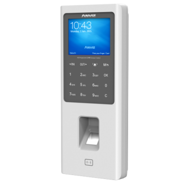 ANVIZ autonomous biometric reader - Fingerprints, RFID and keypad - 3000 recordings / 100000 records - TCP/IP, RS485, miniUSB, Wiegand 26 - Integrated controller - CrossChex and Cloudclocking Software