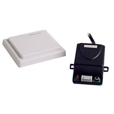 Wireless relay - Includes wireless push button - Operation NO/NC - Frequency 433 MHz - Up to 50 meters of transmission - Easy installation