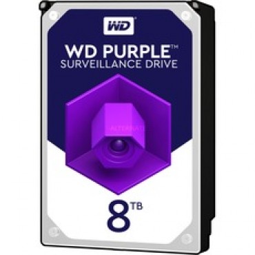HD8TB: Western Digital Hard Disk Drive - Capacity 8 TB - SATA interface 6 GB/s - Model WD80PURX - Especially for Video Recorders - Loose or installed in DVR