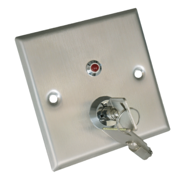 Push button with key - NO/NC/COM/TAMP/LED - Tested 500.000 uses - NO/NC/COM/TAMP/LED - Size 86x86x20 mm - Stainless steel construction